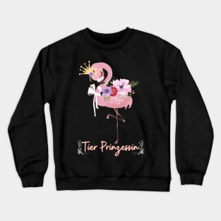 Flamingo Tier Prinzessin Blumen Süß Crewneck Sweatshirt